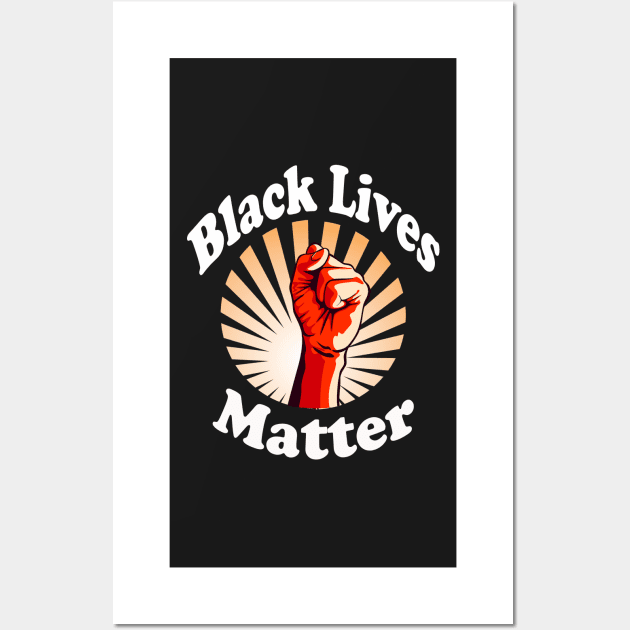 Red Fist Black Lives Matter BLM Wall Art by Atteestude